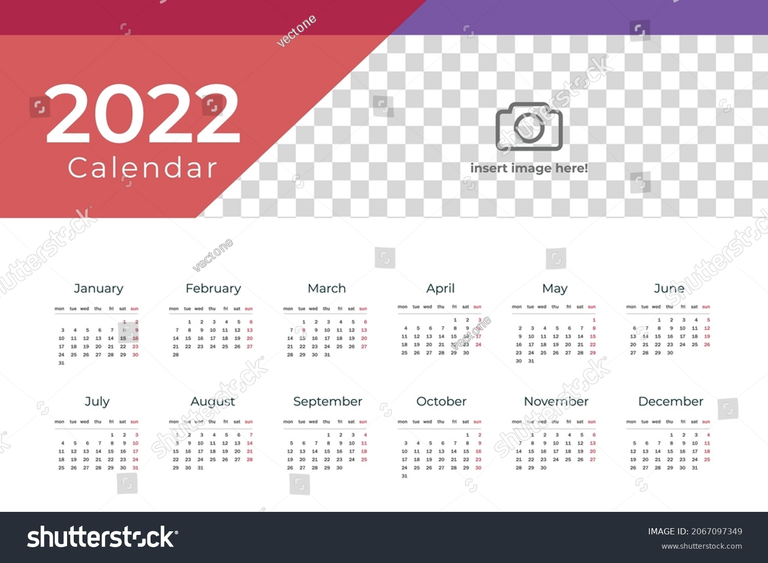 2022 Calendar Template Set Corporate New Stock Vector (Royalty Free ...