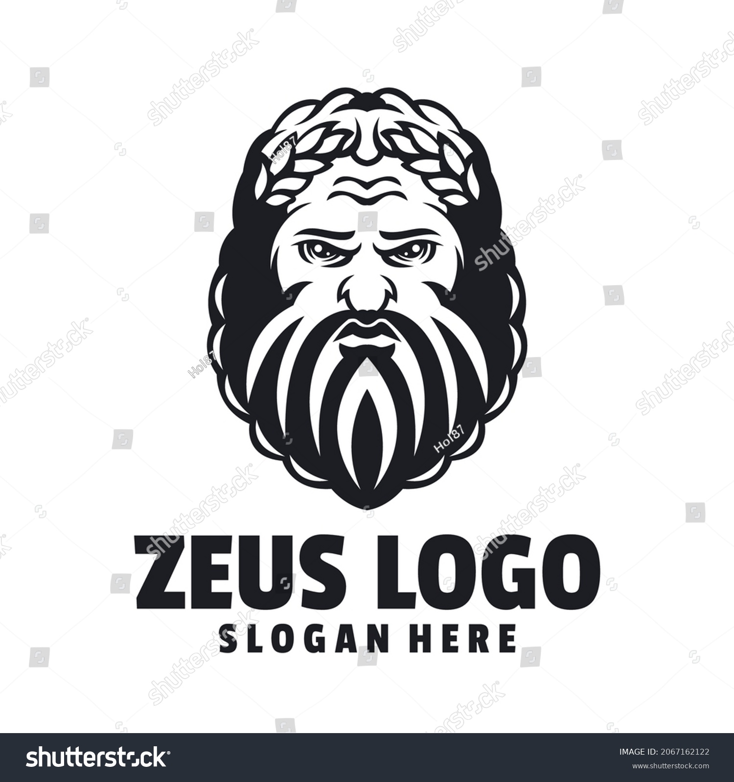 Zeus Angry Cartoon Logo Vector Stock Vector (Royalty Free) 2067162122 ...