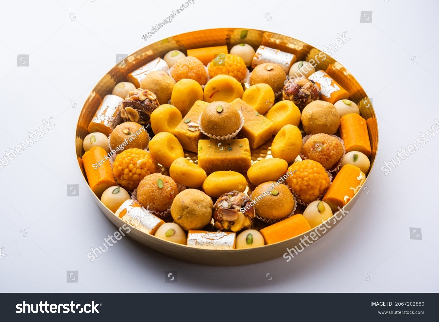 Group Indian Assorted Sweets Mithai Diya Stock Photo 2067202880 ...