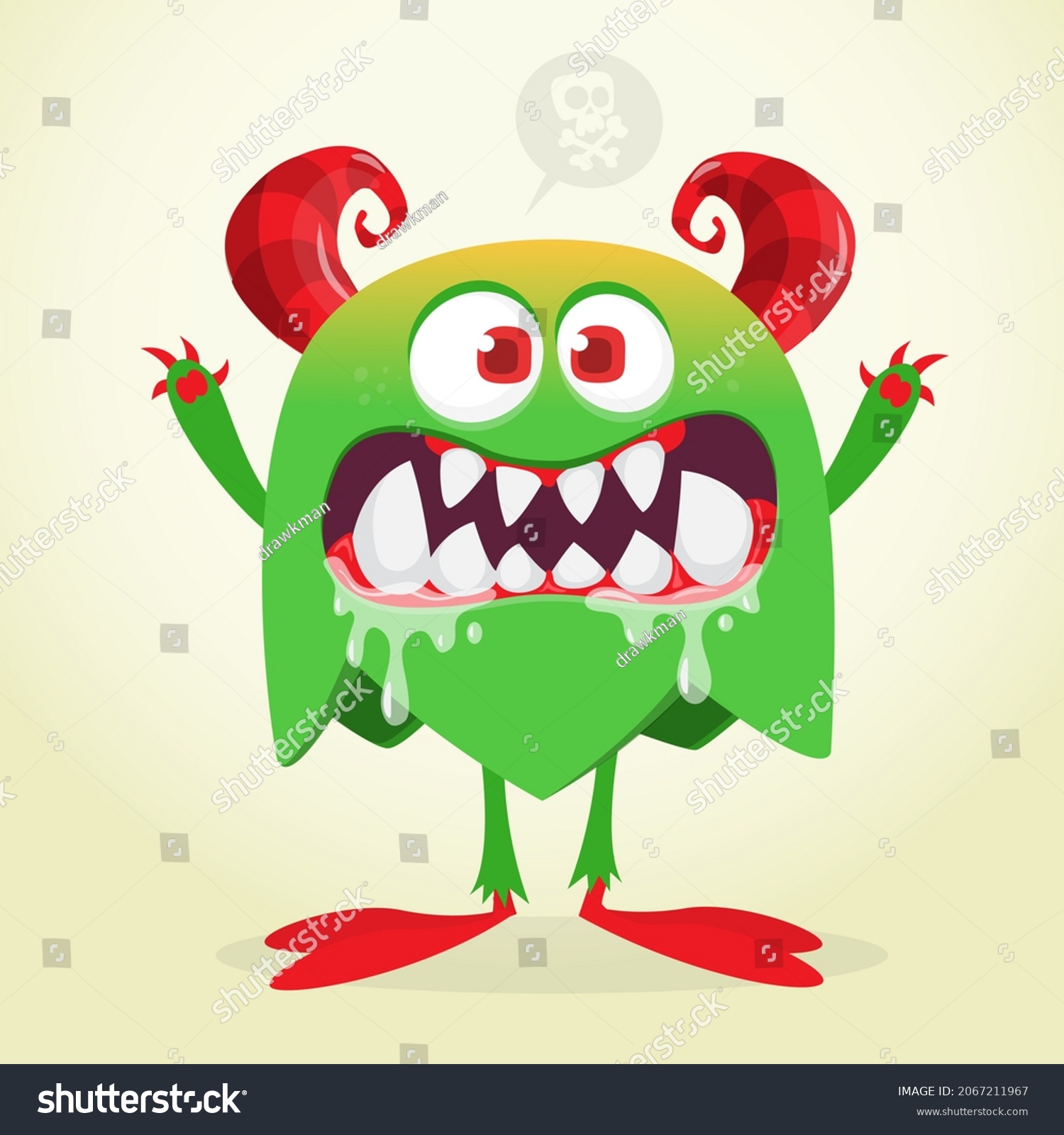 Angry Cartoon Monster Character Illustration Creepy Stock Illustration ...