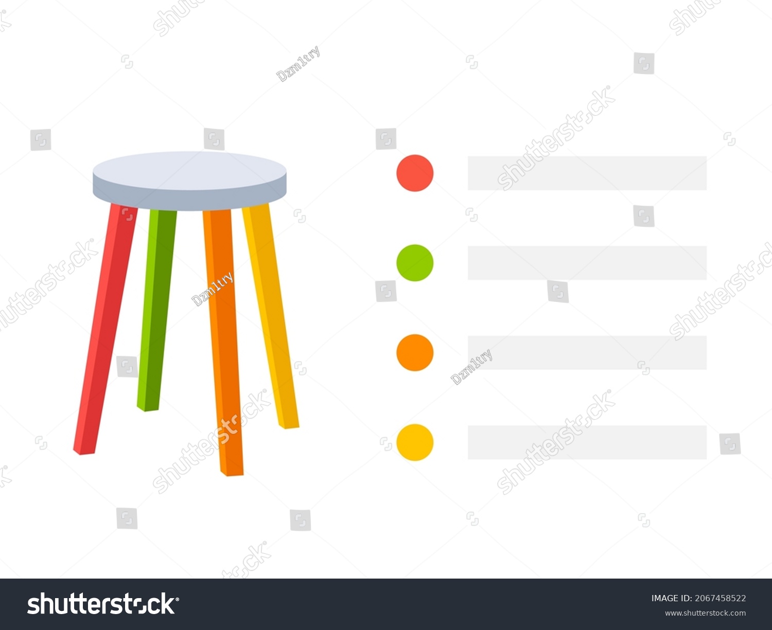 Four Legged Stool Model Template Clipart Stock Vector (Royalty Free ...