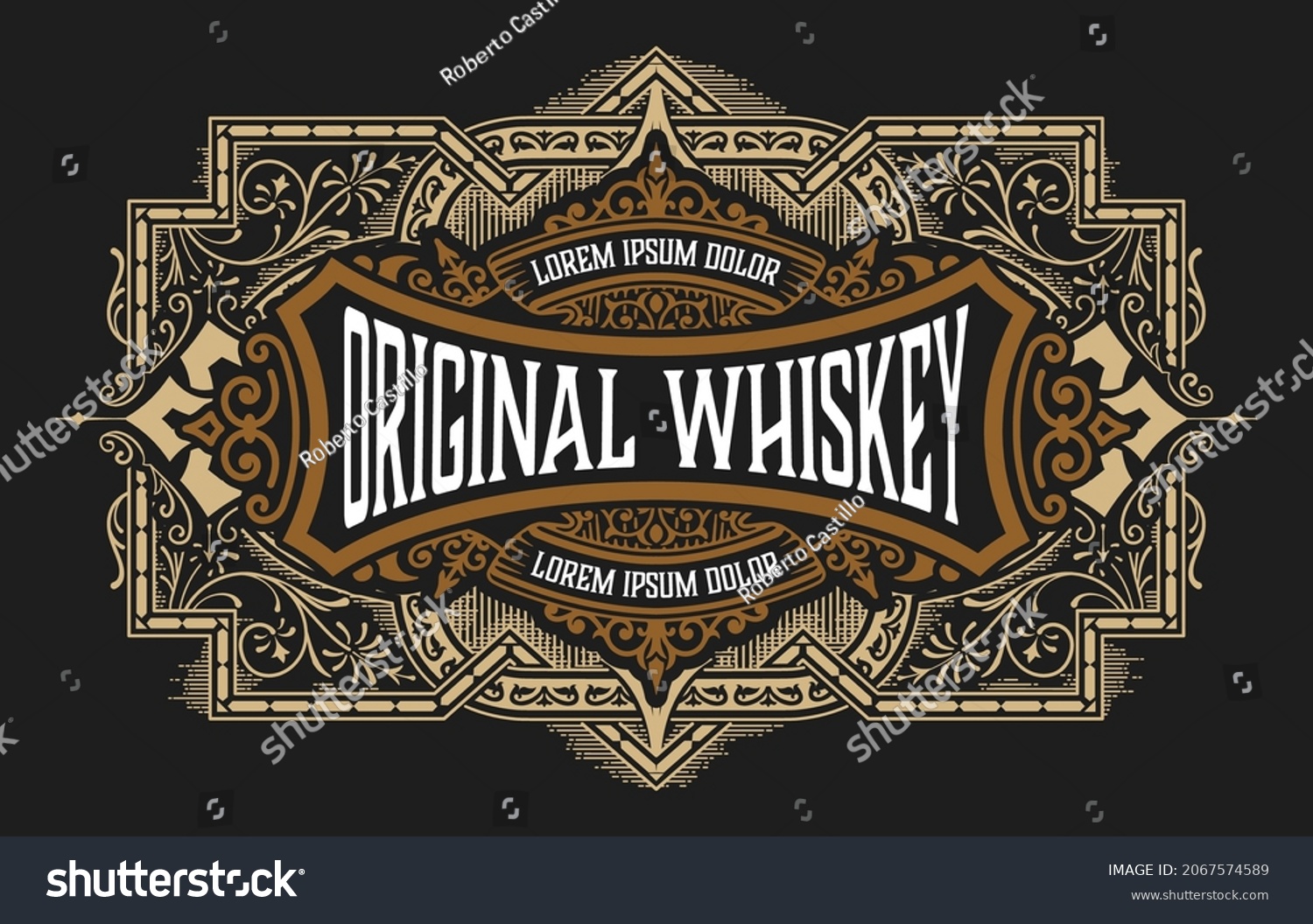 Whiskey Label Old Frames Stock Vector (Royalty Free) 2067574589 ...