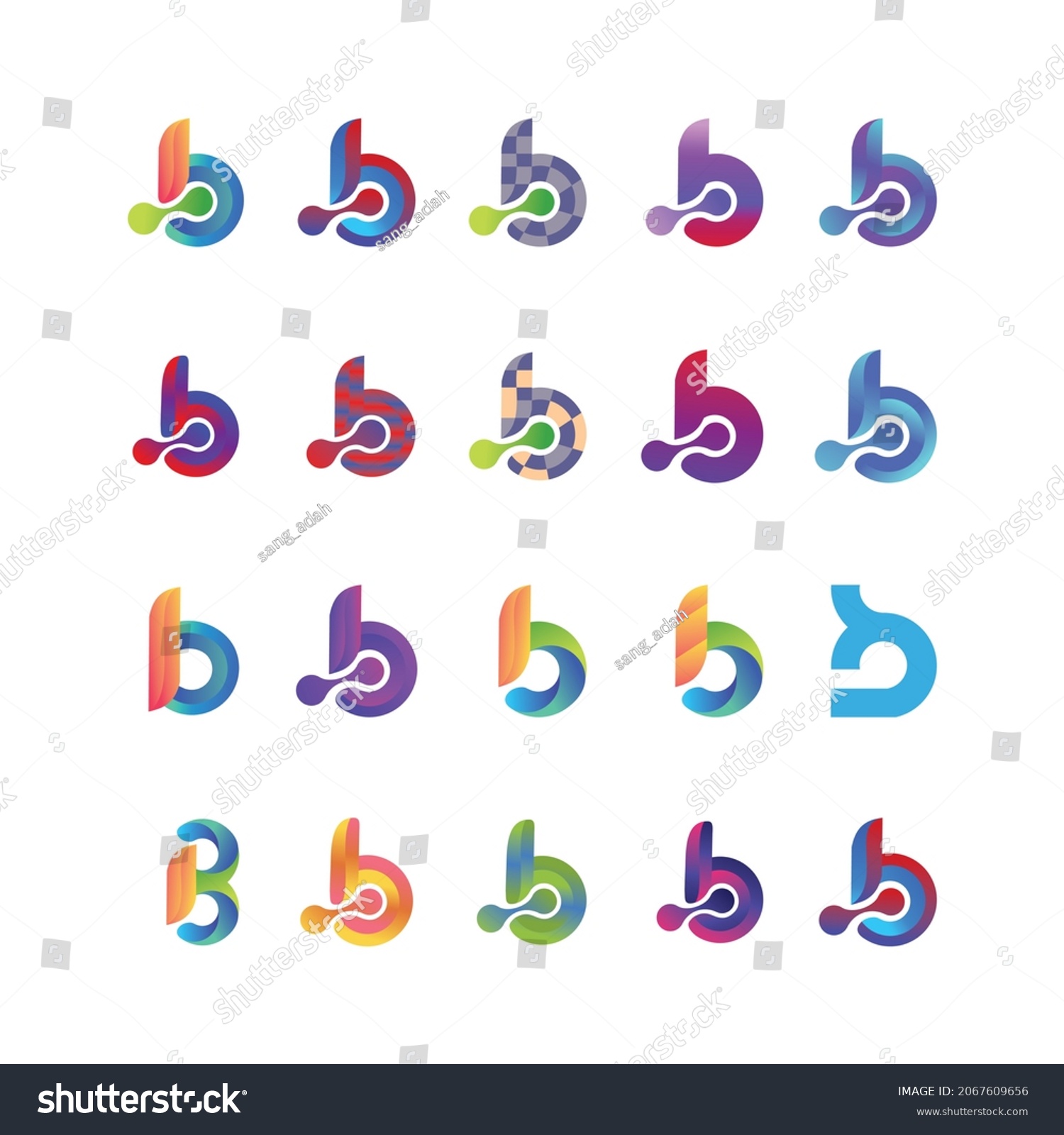 Collection Letter B Logos Various Unique 库存矢量图（免版税）2067609656 ...