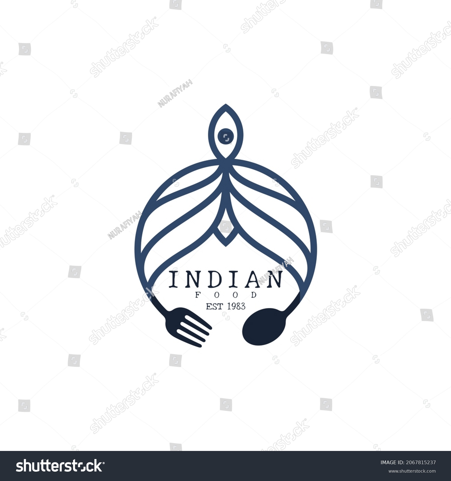 Restaurant Logo Indian Food Design Line Stock Vector (Royalty Free ...