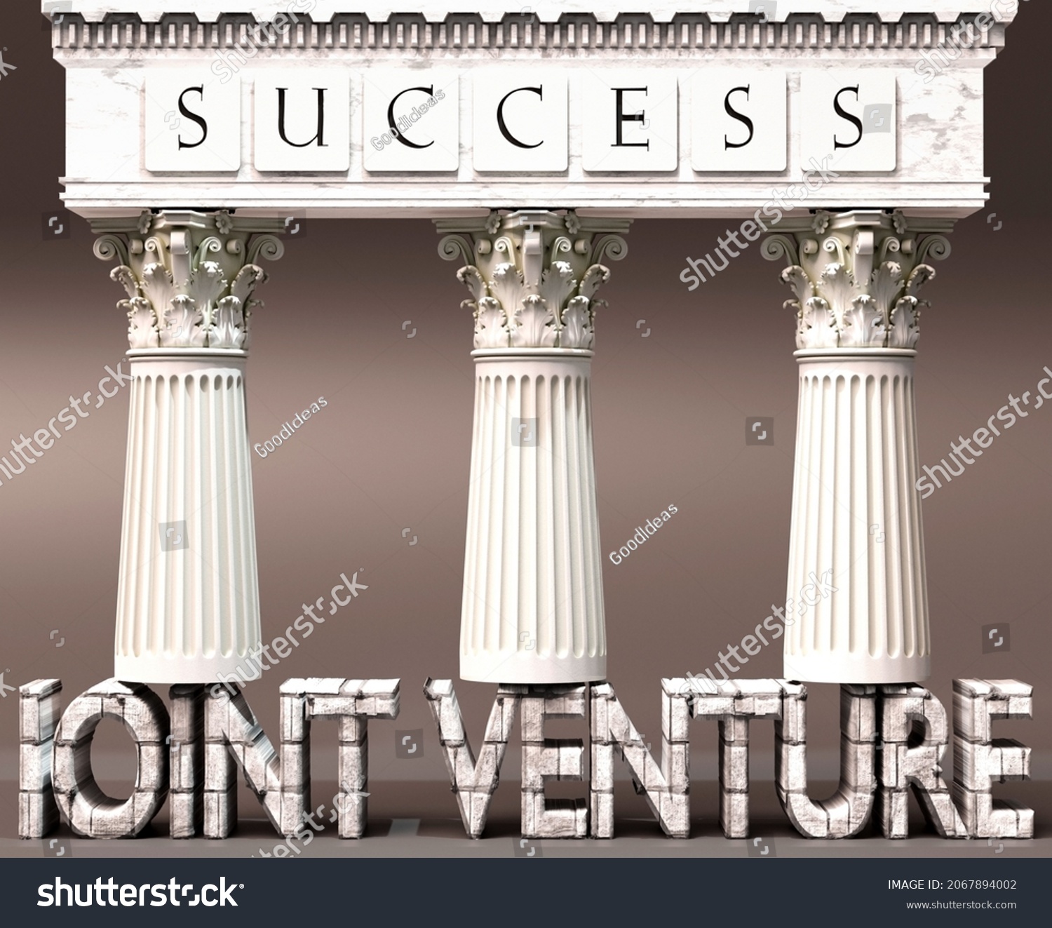 Joint Venture Foundation Success Symbolized By Stock Illustration ...