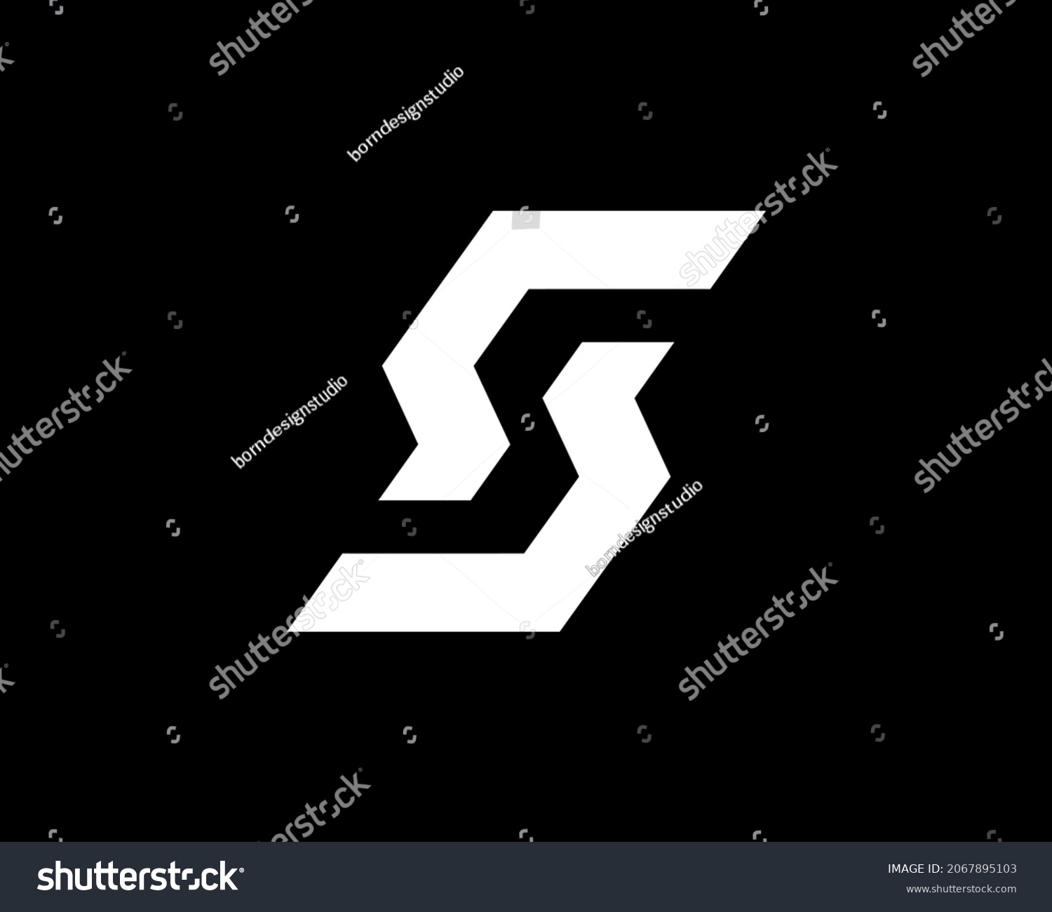 Modern Iconic Sporty S Monogram Logo 库存矢量图（免版税）2067895103 Shutterstock 