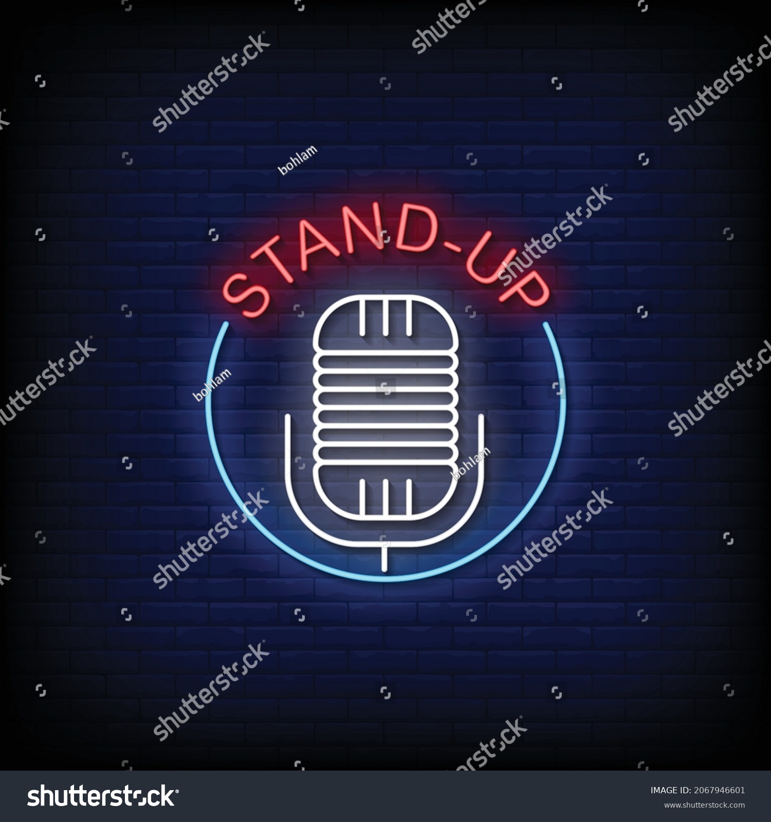 Stand Neon Signs Style Text Vector Stock Vector (Royalty Free ...