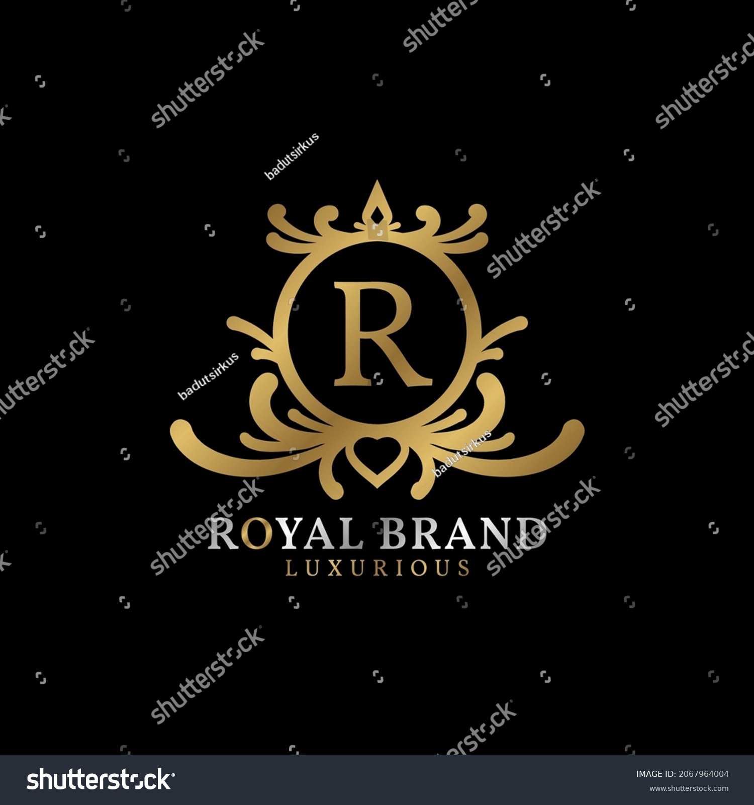 Letter R Royal Crest Vector Logo Stock Vector (Royalty Free) 2067964004 ...