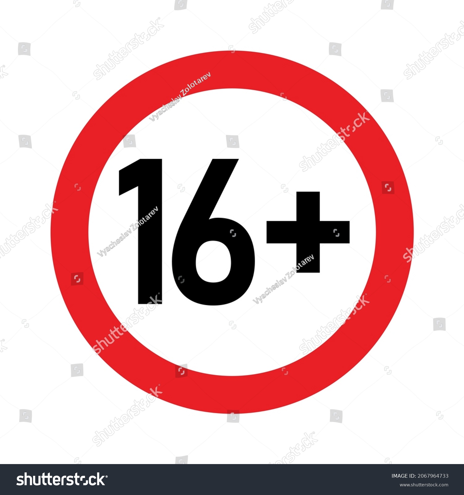 16 Plus Sign Sixteen Adults Only Stock Vector (Royalty Free) 2067964733 ...