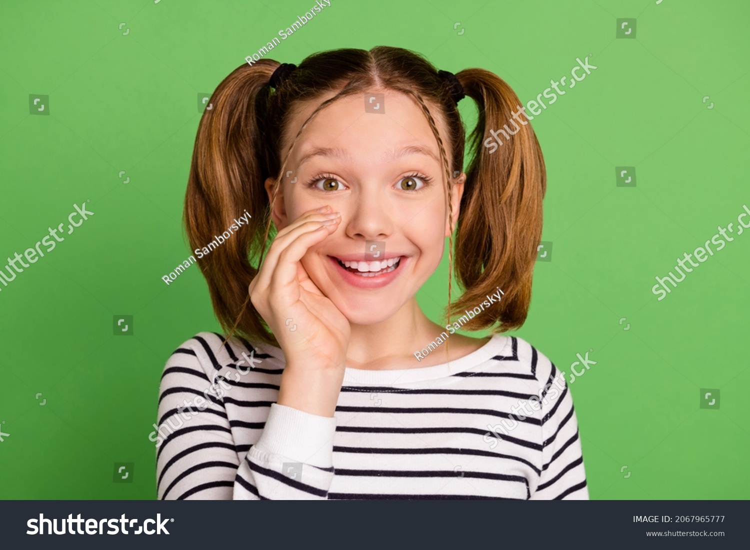 Photo Impressed Tails Hairstyle Little Girl Stock Photo 2067965777 ...