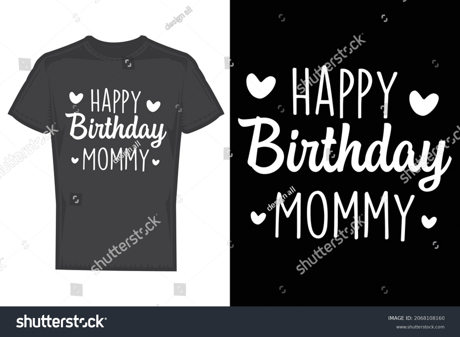 Happy Birthday Mommy T Shirt Design Stock Vector (royalty Free 