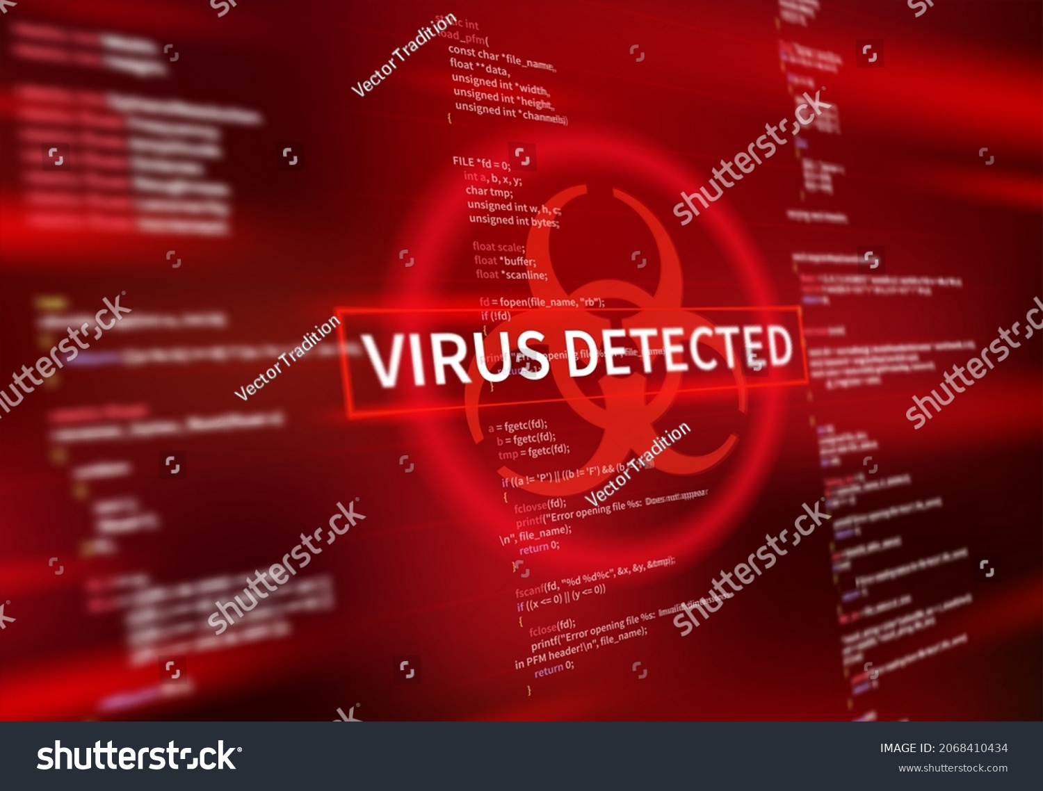 Virus Detected Warning Alert Message On Stock Vector (Royalty Free ...