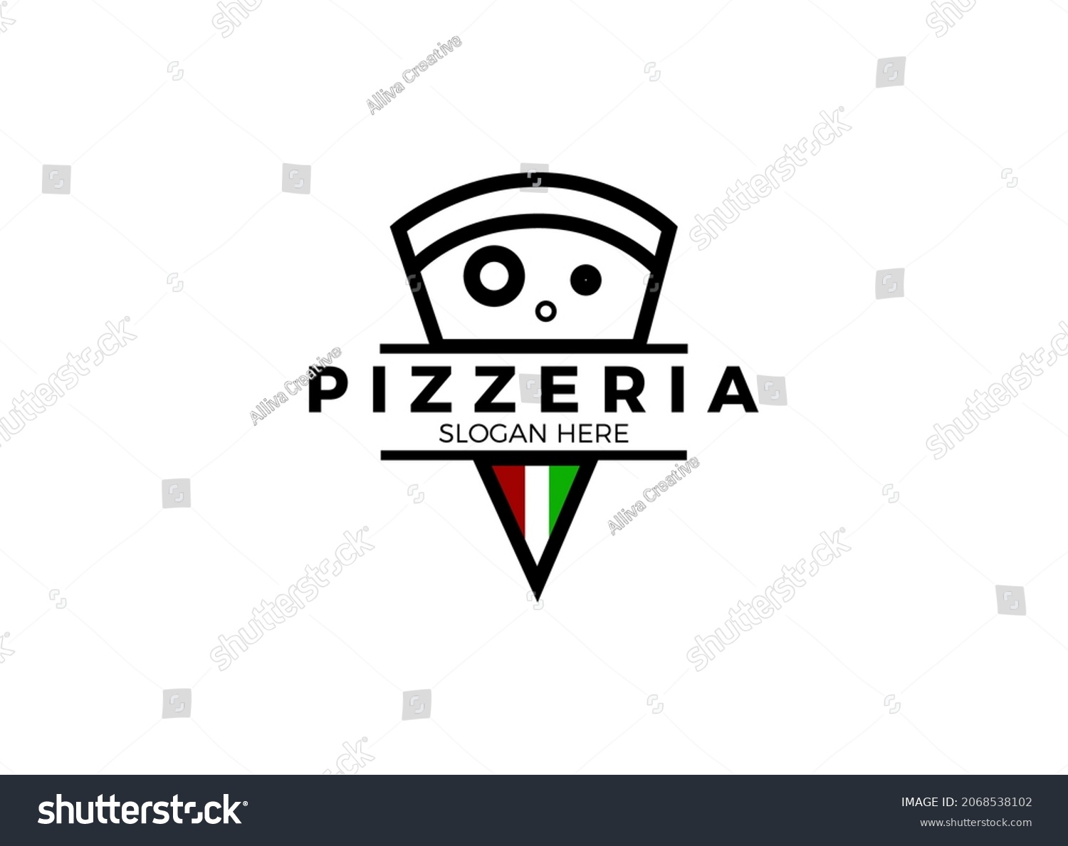 Italian Pizza Restaurant Design Logo Symbols Stock Vector (Royalty Free ...