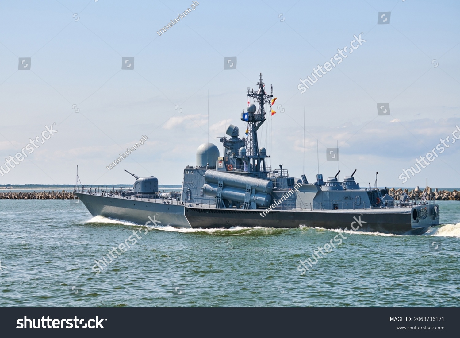 Large Missile Boat During Naval Exercises Stock Photo 2068736171 ...