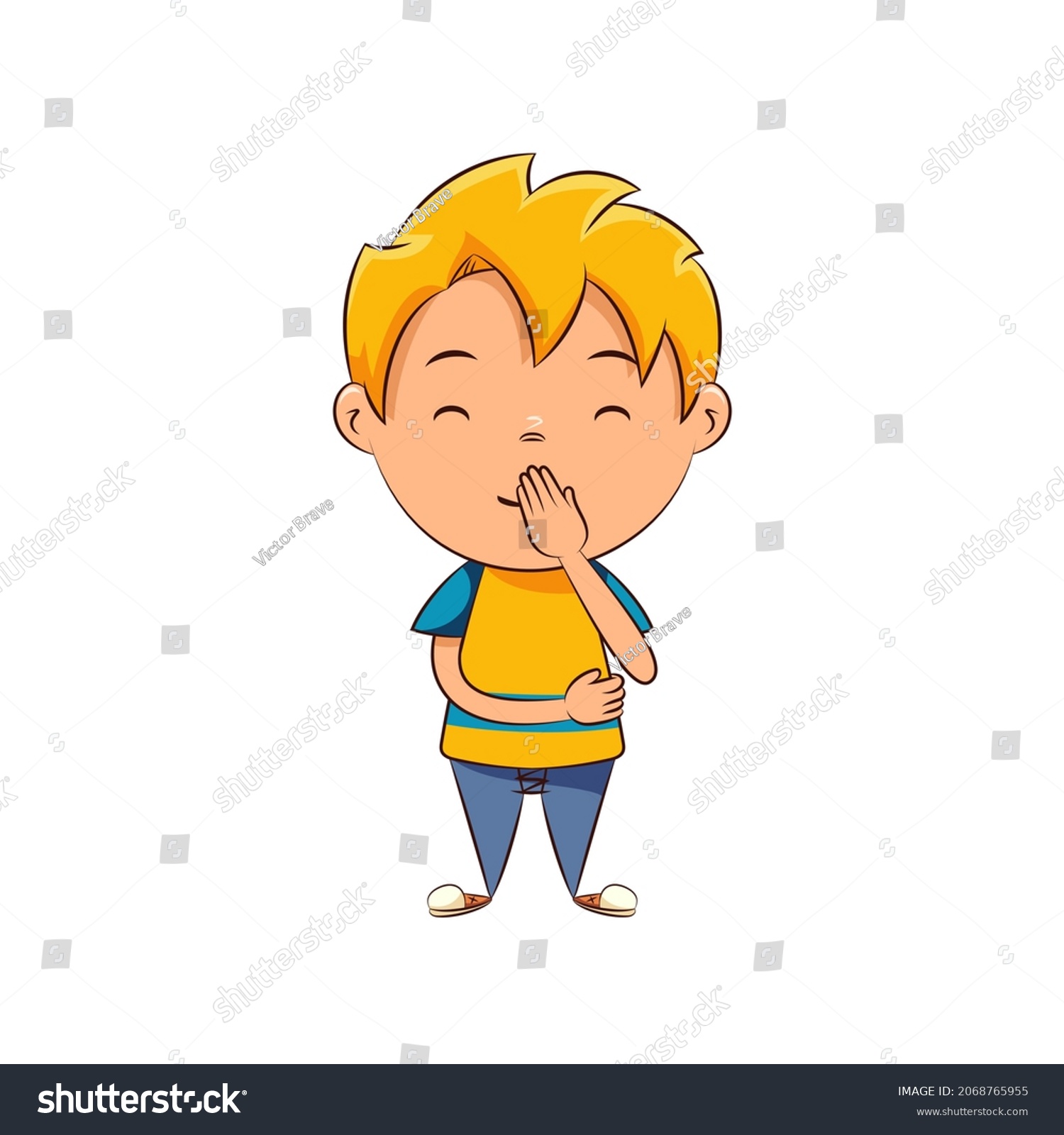 Kid Hiding Laugh Happy Cute Child Stock Vector (Royalty Free ...