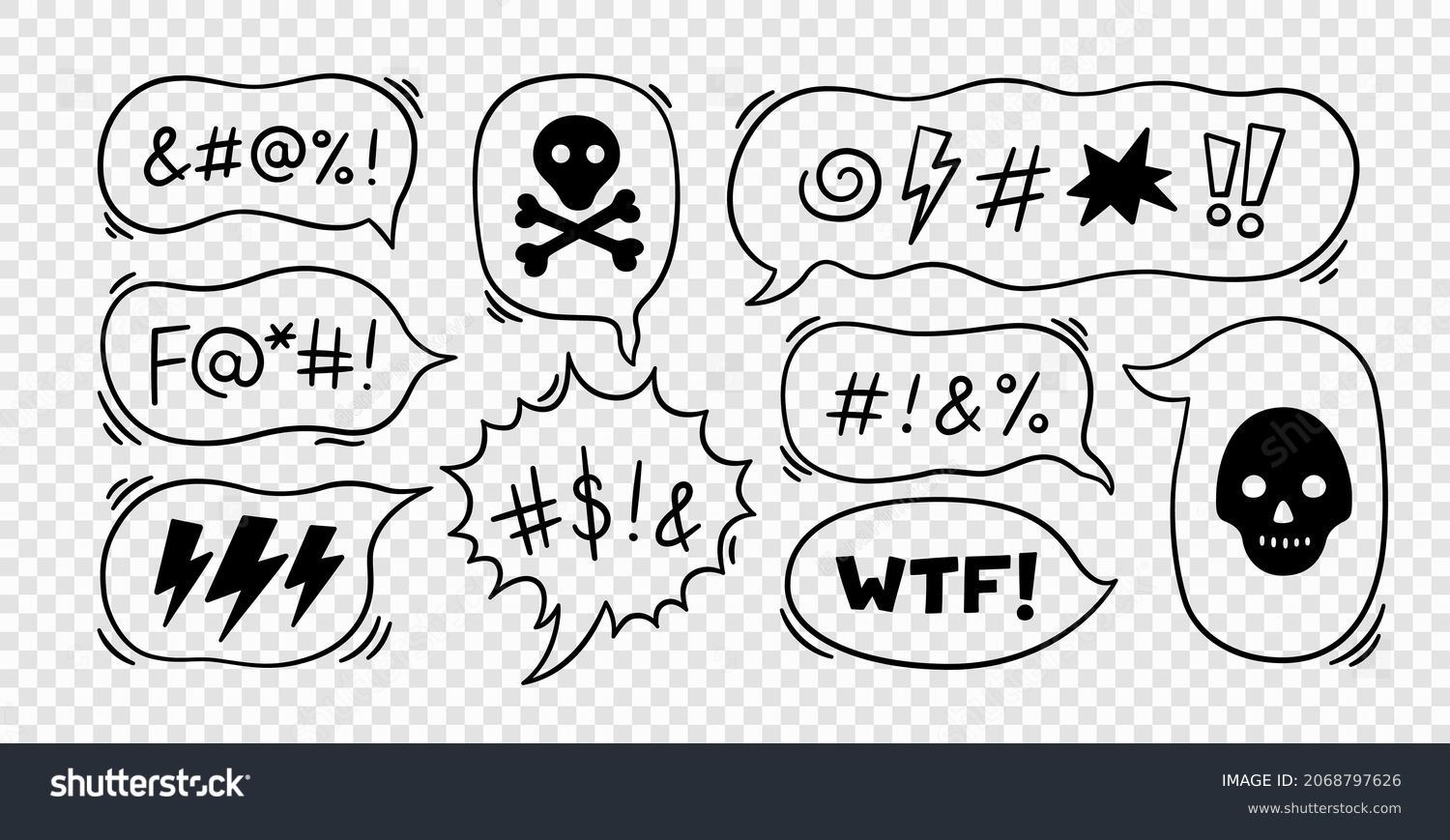 Comic Speech Bubble Swear Words Symbols Stock Vector (Royalty Free ...