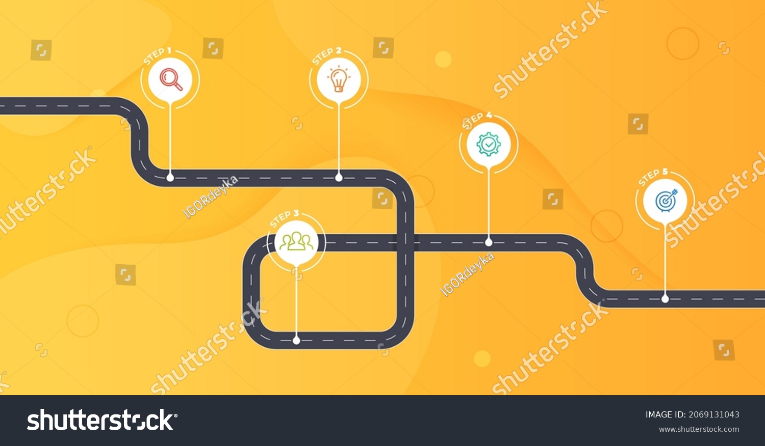 Timeline Infographics Template Workflow Process Chart Stock Vector