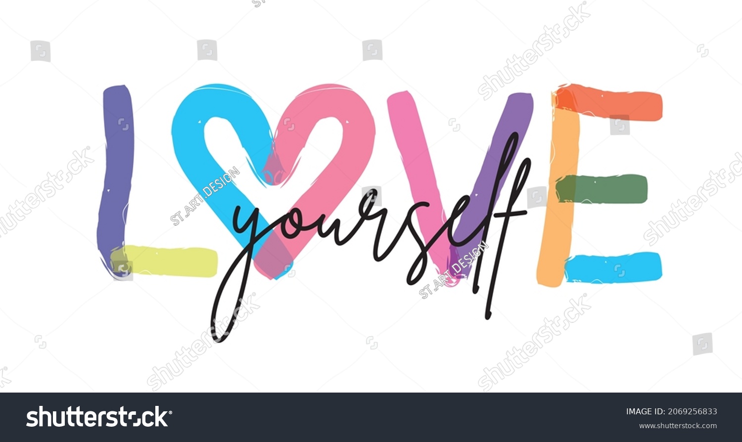 Love Yourself Slogan Brush Effect Slogan Stock Vector (Royalty Free ...