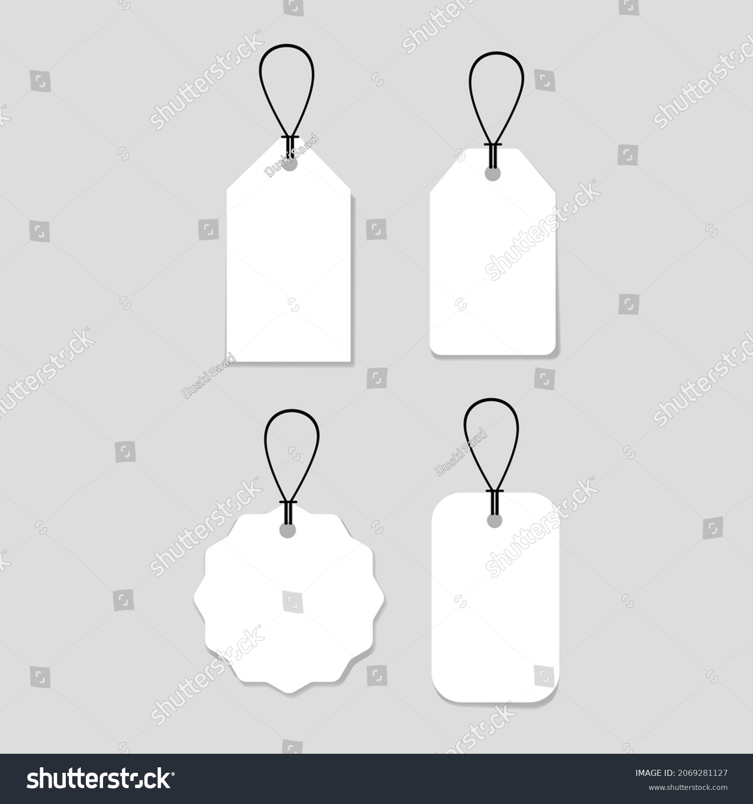 Set White Price Tag Labels Illustration Stock Vector (Royalty Free ...