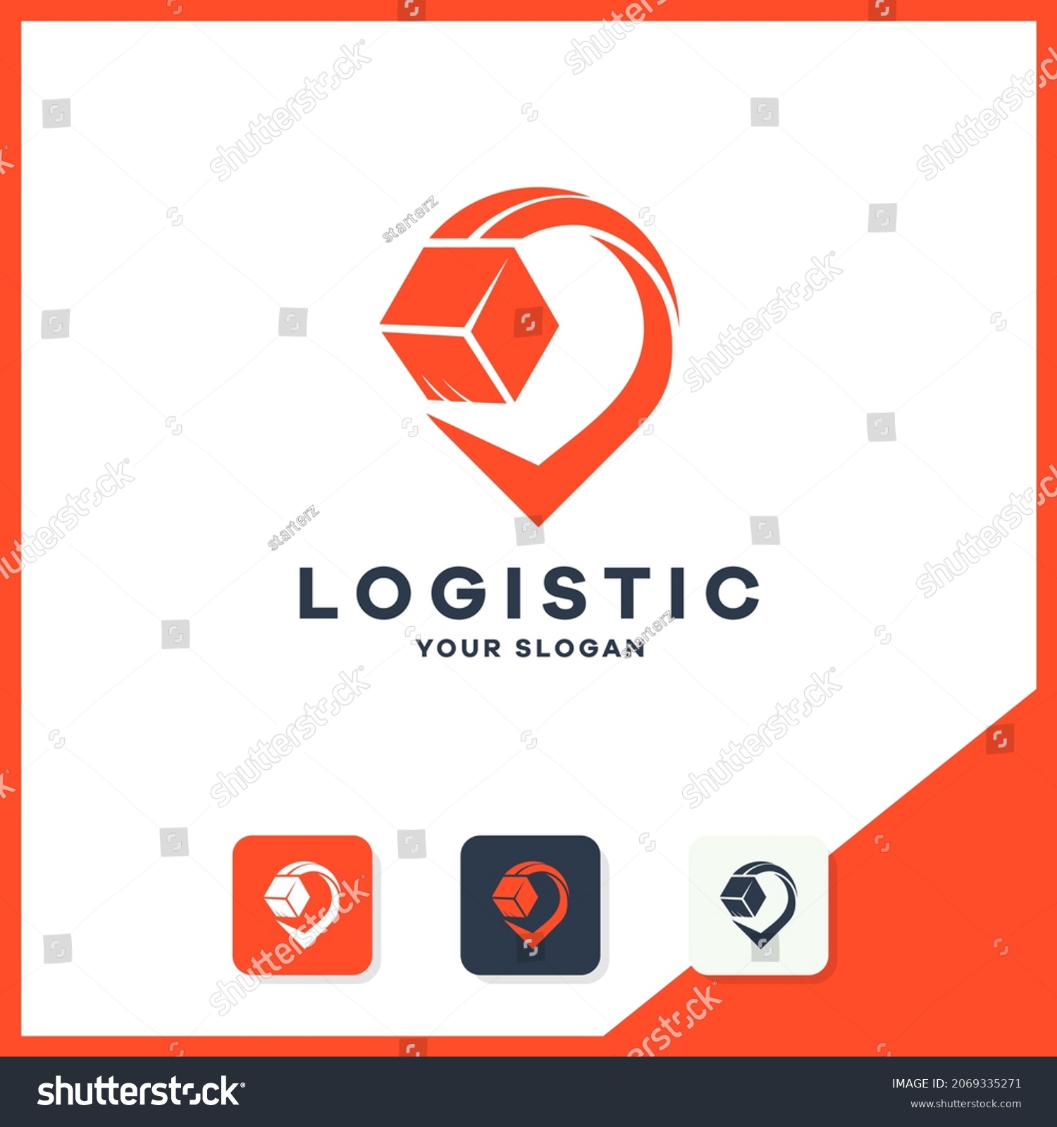 Box Pin Location Forming Check Mark Stock Vector (Royalty Free ...