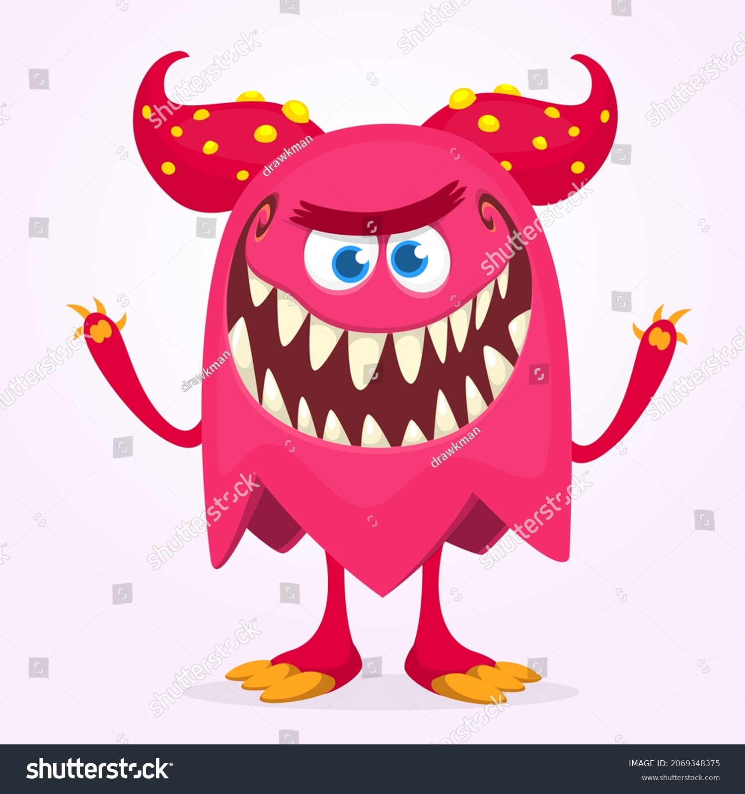 Angry Cartoon Monster Character Illustration Creepy Stock Illustration ...