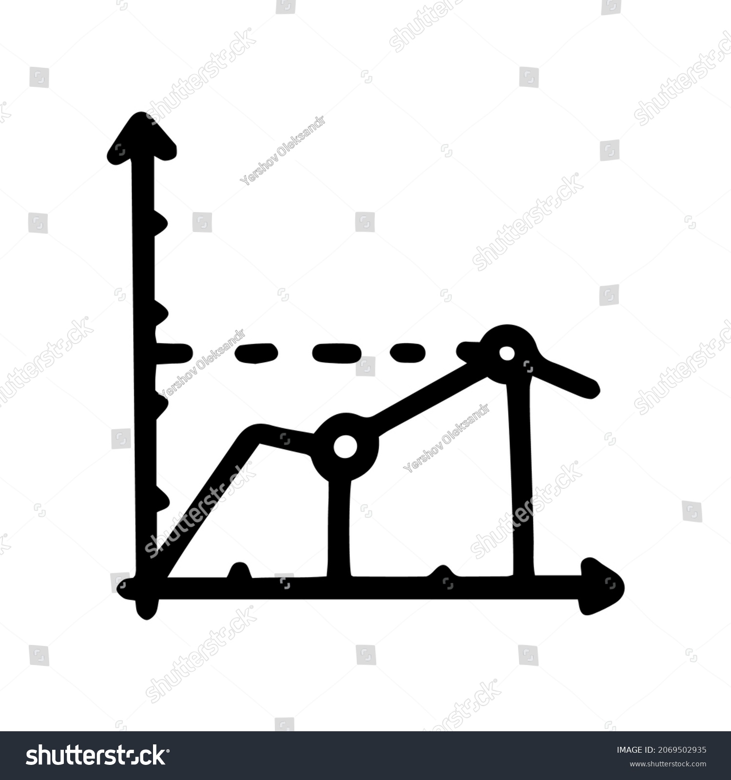 Rising Line Graph Line Vector Doodle Stock Vector (Royalty Free ...