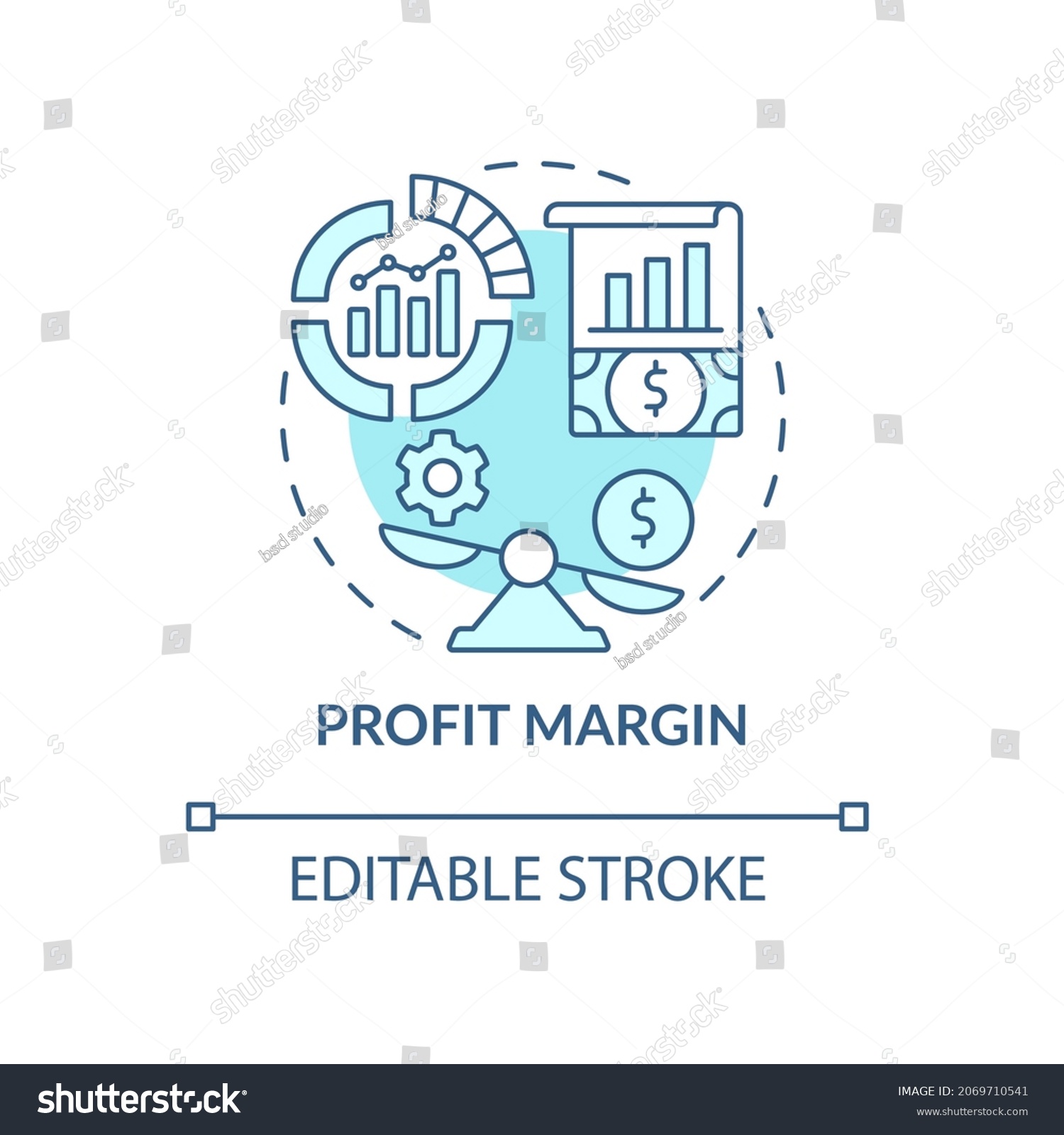 Profit Margin Blue Concept Icon Calculating Stock Vector (Royalty Free ...