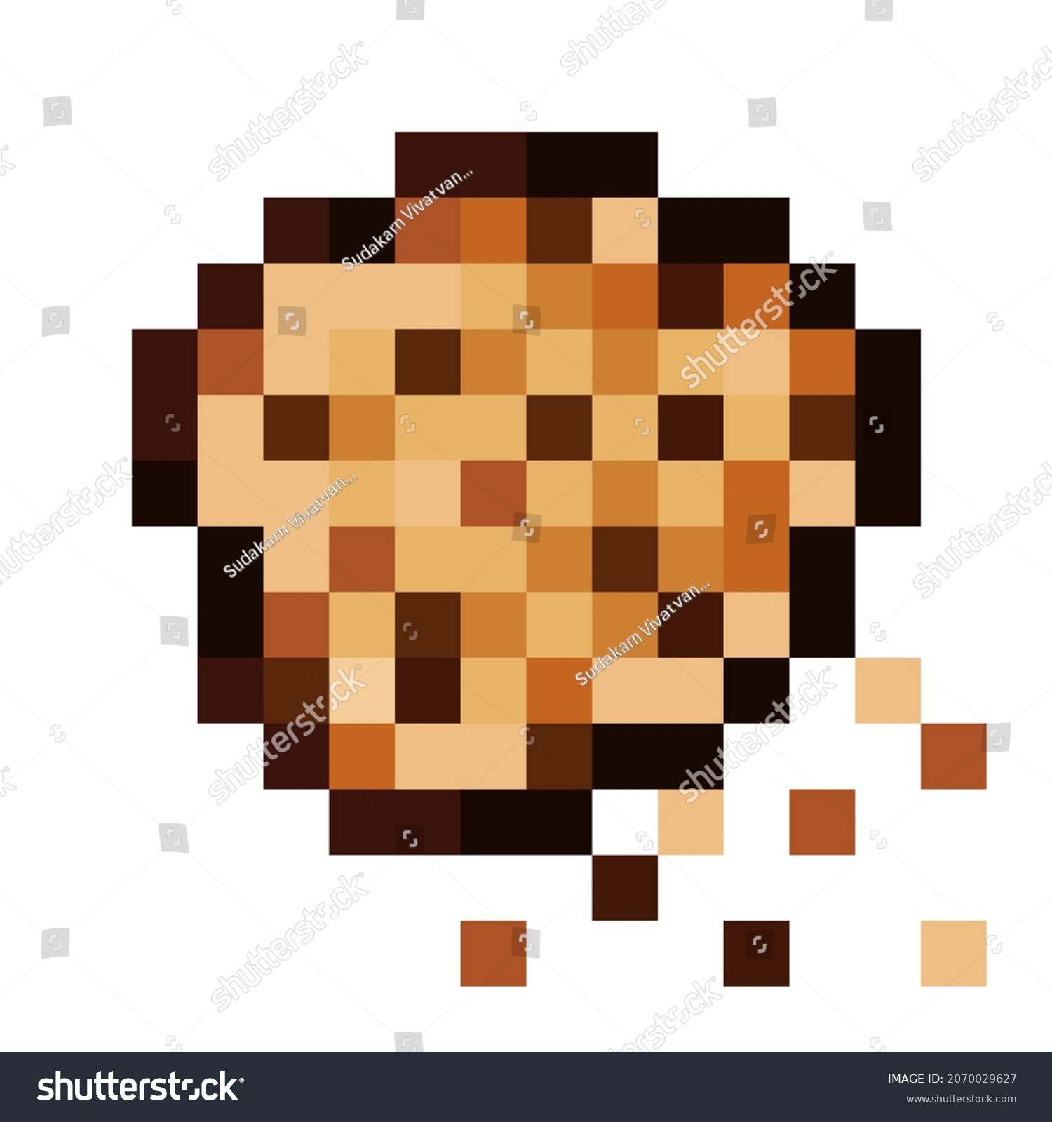 Chocolate Chip Cookies Pixel Art Vector Stock Vector (Royalty Free ...