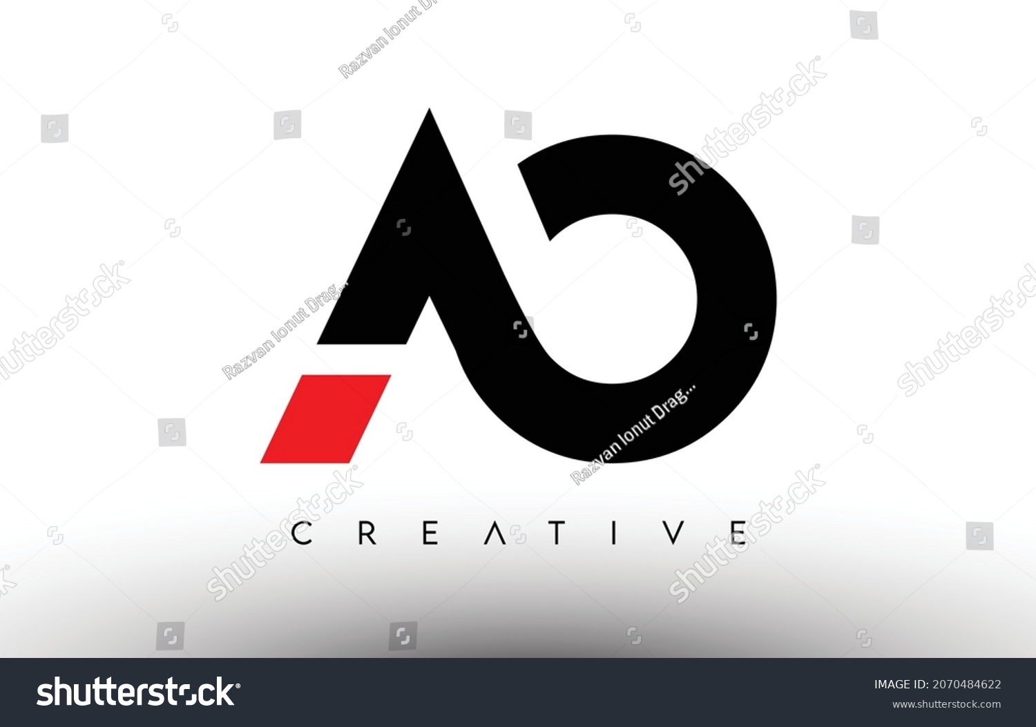 Ao Creative Modern Letter Logo Design Stock Vector (Royalty Free ...