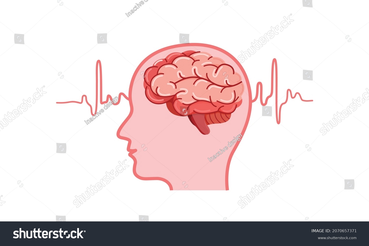 Human Brain Health Mental Wave Stock Vector (Royalty Free) 2070657371 ...