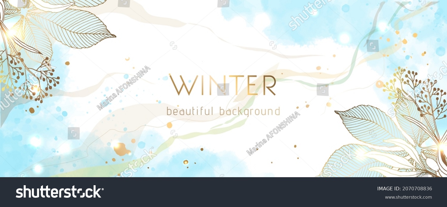 Winter Gold Vector Background Shiny Gold Stock Vector (Royalty Free ...