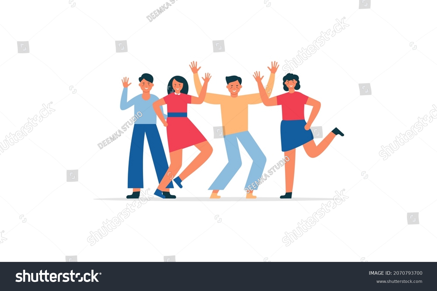 Group People Illustration Set Happy Together Stock Vector (Royalty Free ...