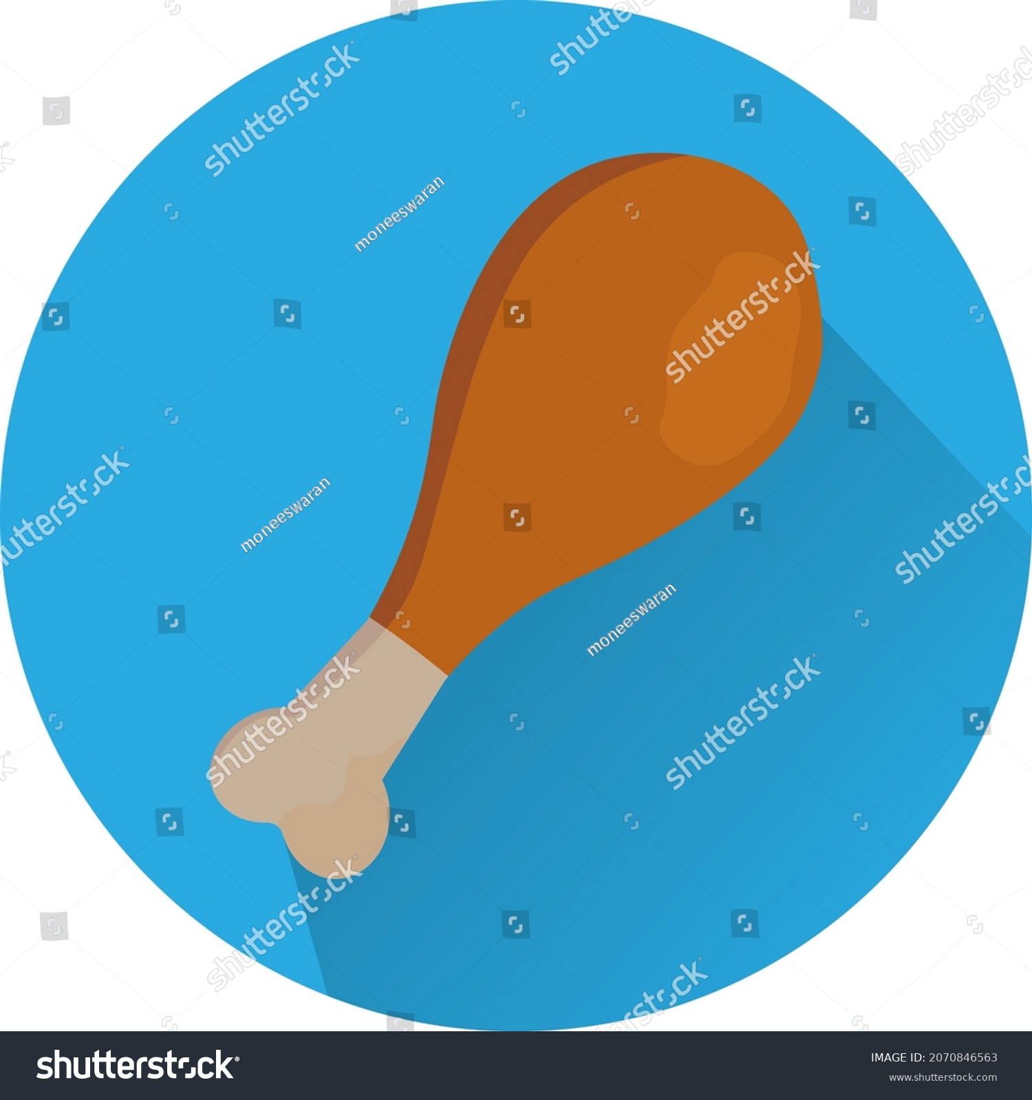 Chicken Leg Piece Icon Simple Clipart Stock Vector Royalty Free 2070846563 Shutterstock