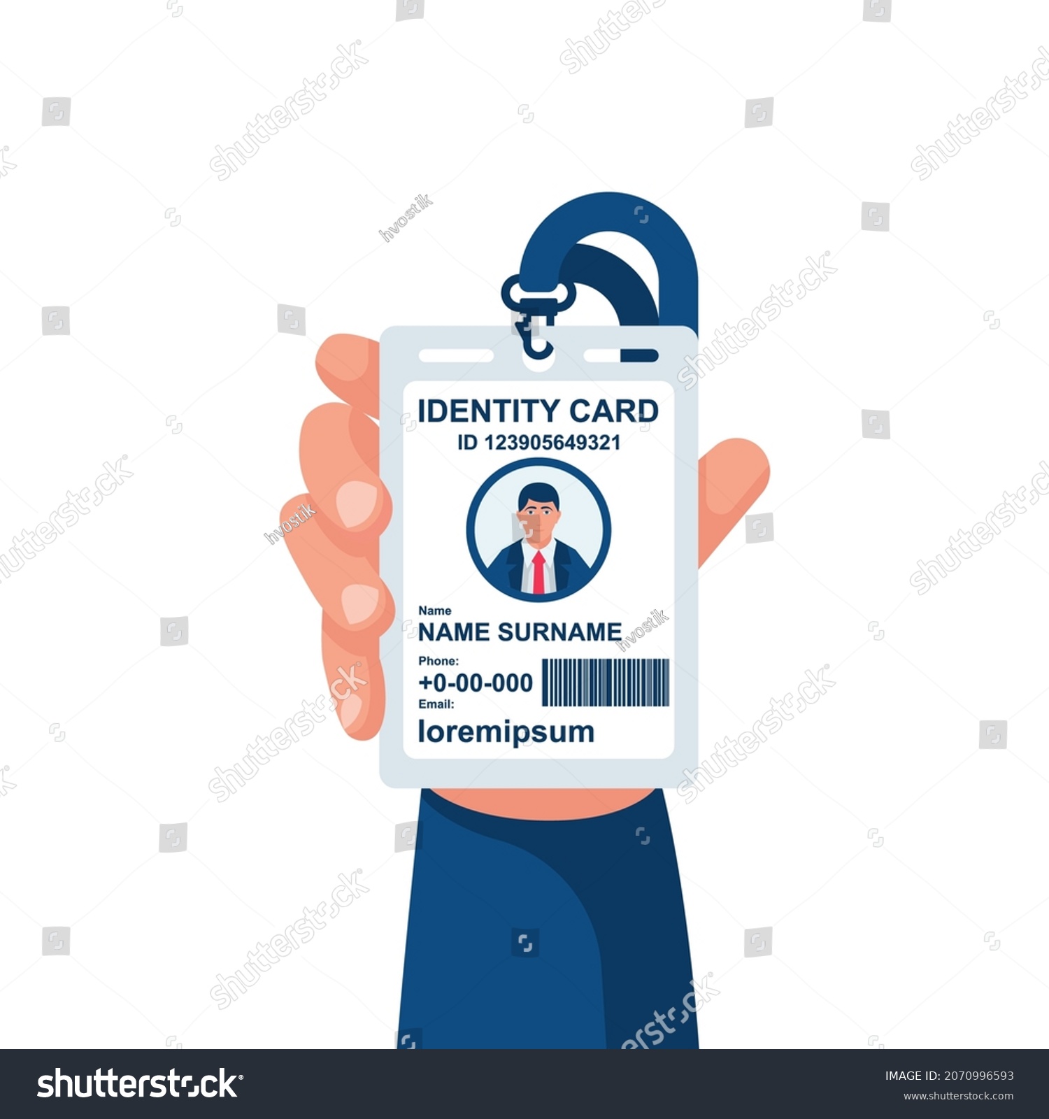 Male Businessman Show Identification Card Hand Stock Vector (Royalty ...