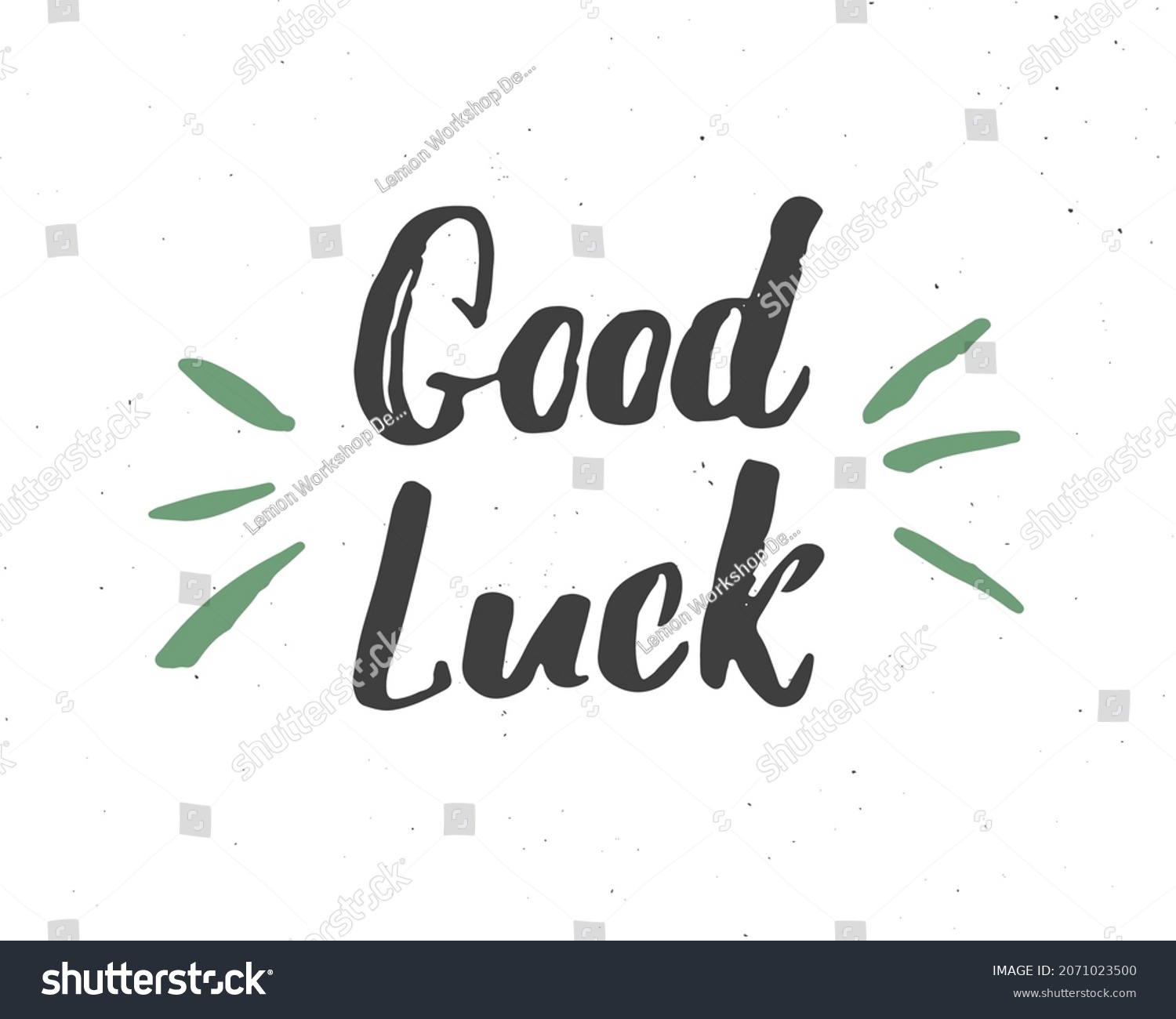 Good Luck Lettering Handwritten Sign Hand Stock Vector (Royalty Free ...