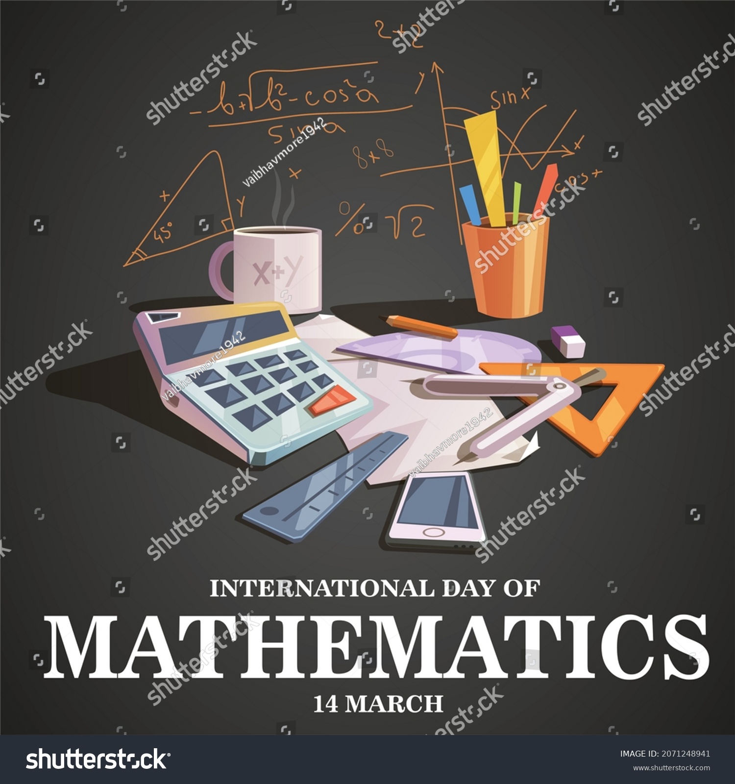 International Day Mathematics Poster Design illustrazione stock 2071248941 Shutterstock