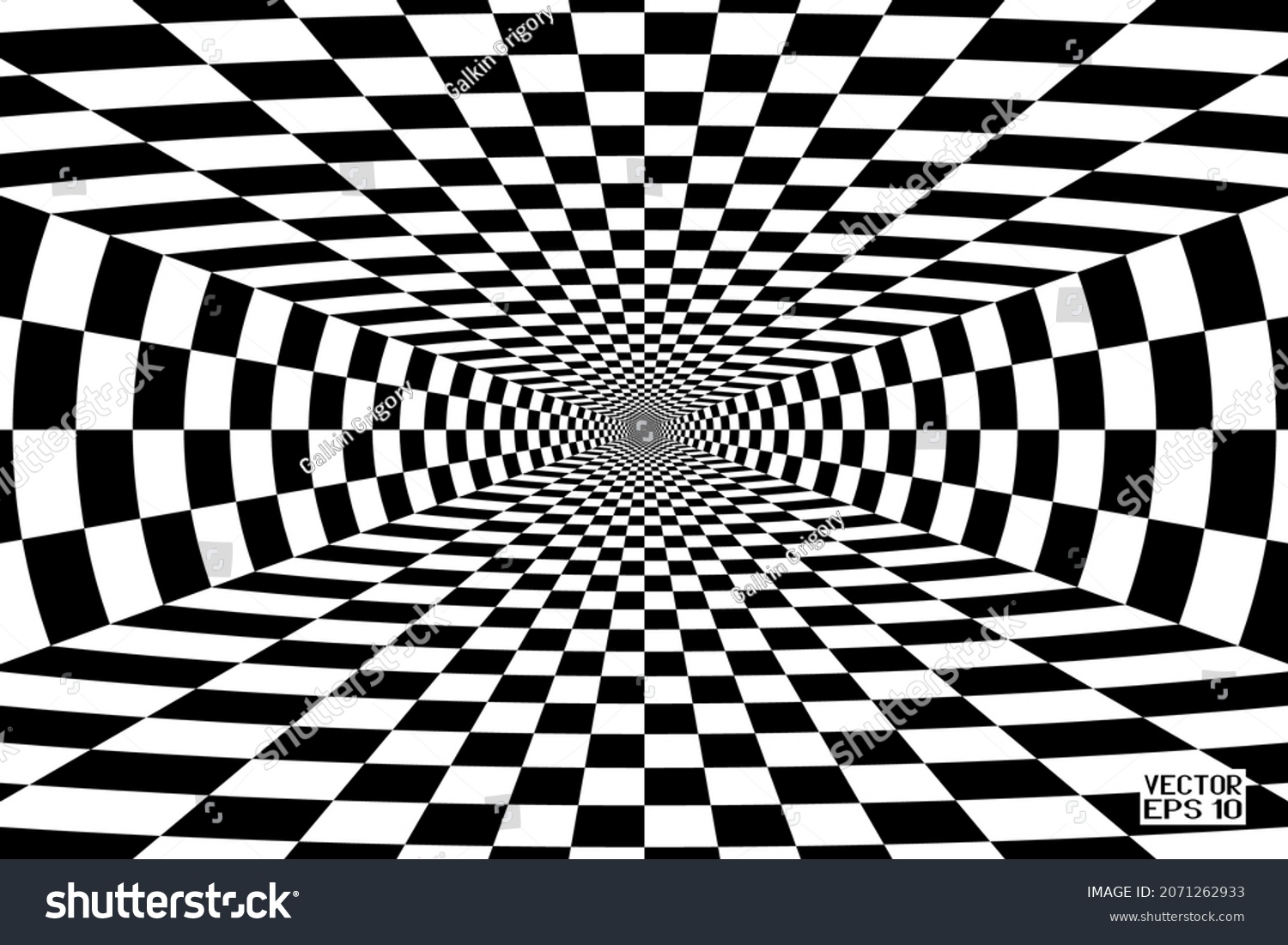 Abstract Black White Pattern Tunnel Contrasty Stock Vector (Royalty ...