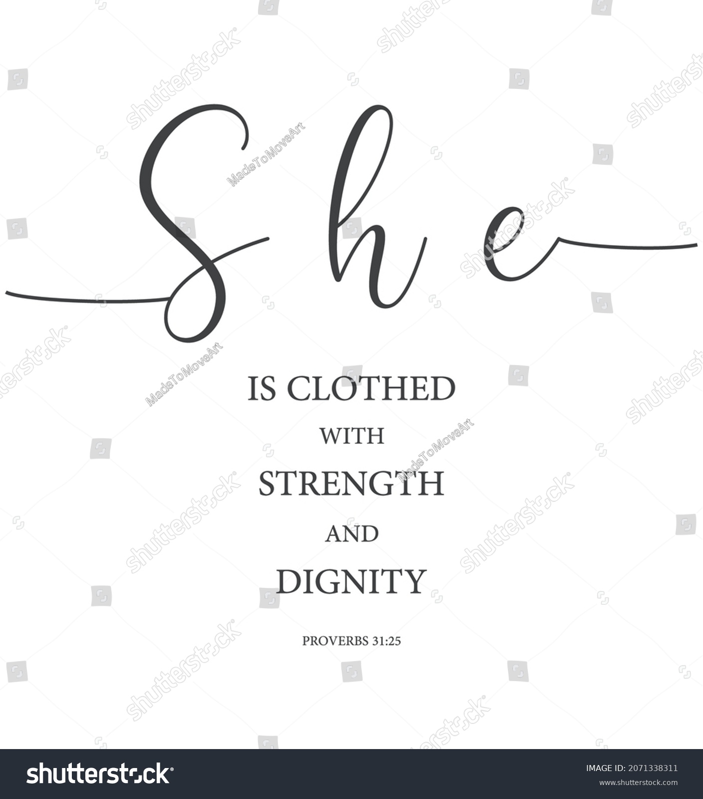 She Clothed Strength Dignity Proverbs 3125 Stock Vector Royalty Free 2071338311 Shutterstock