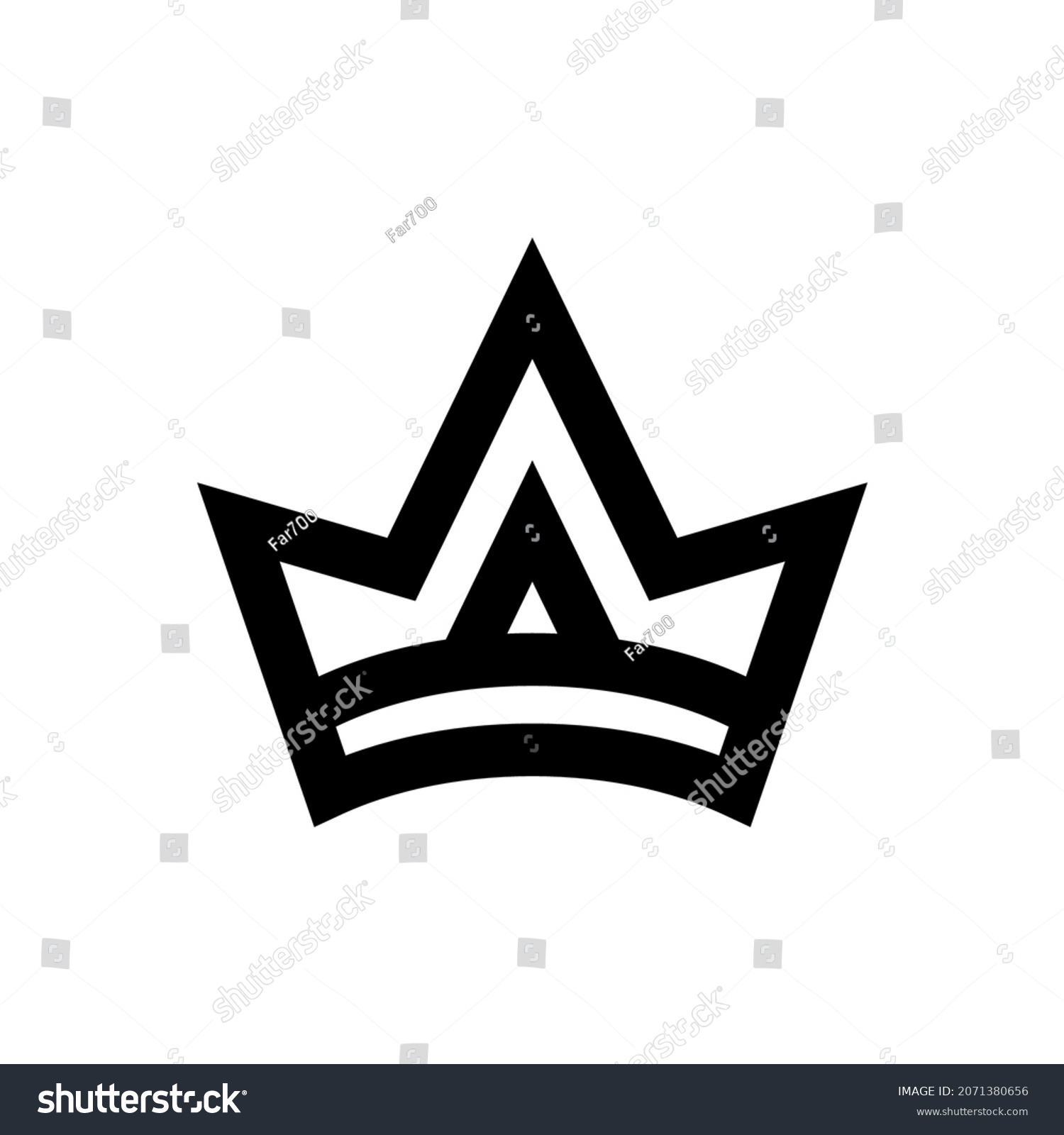 Crown Icon Black Contour Linear Silhouette Stock Vector (Royalty Free ...