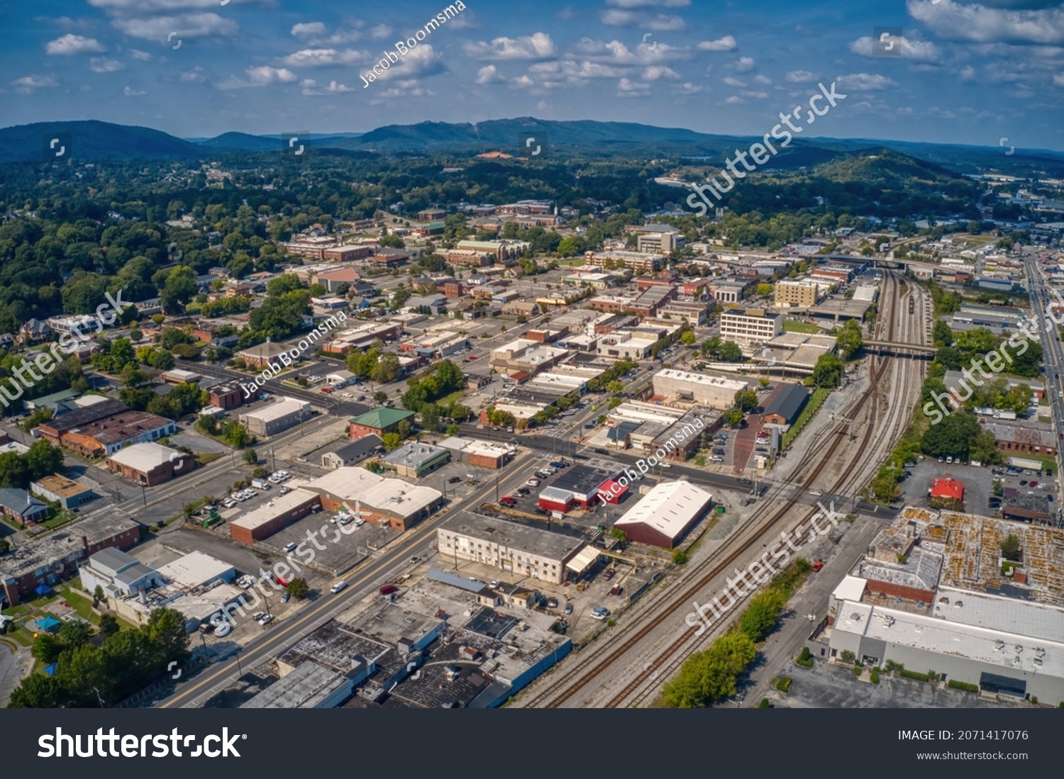 Aerial View Downtown Dalton Georgia During Stock Photo 2071417076 