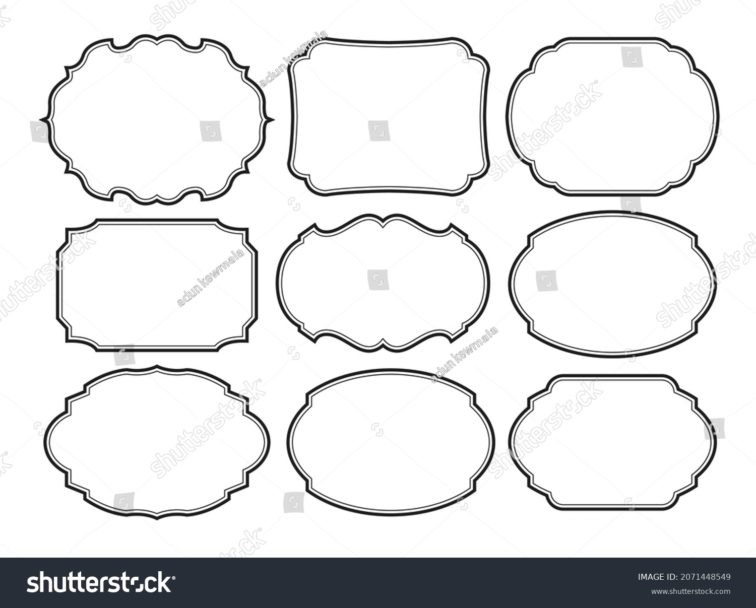 Set Frames Border Design Vintage Stock Vector (Royalty Free) 2071448549 ...