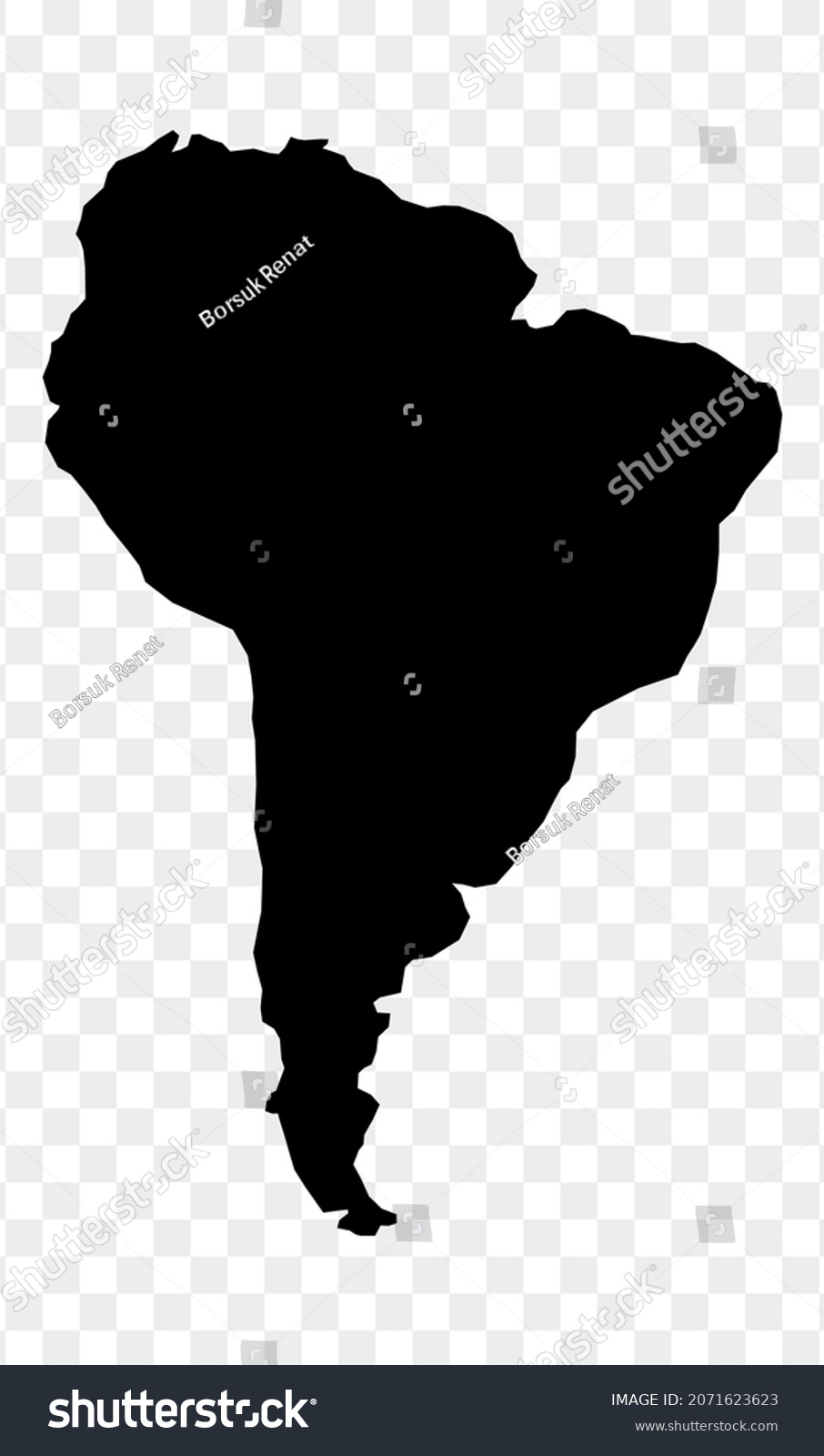 South America Isolated Vector Map Silhouette Stock Vector (Royalty Free ...