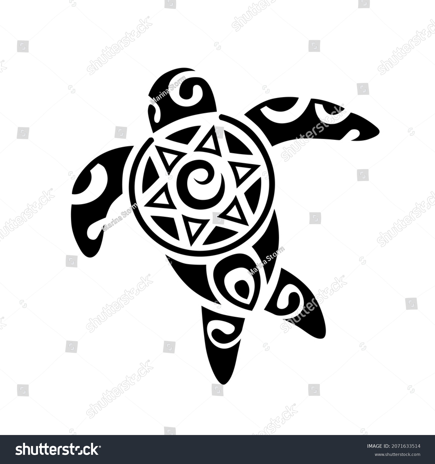 Sea Turtle Maori Style Tattoo Sketch Stock Vector Royalty Free   Stock Vector Sea Turtle In The Maori Style Tattoo Sketch 2071633514 