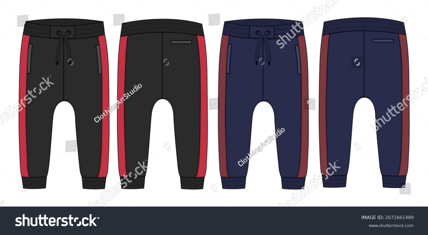 Black Navy Color Basic Sweat Pant Stock Vector (Royalty Free ...