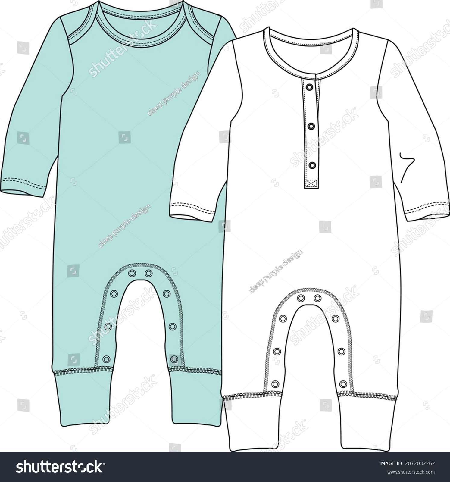 Baby Clothing Vector Flat Sketch Baby Stock Vector (Royalty Free ...