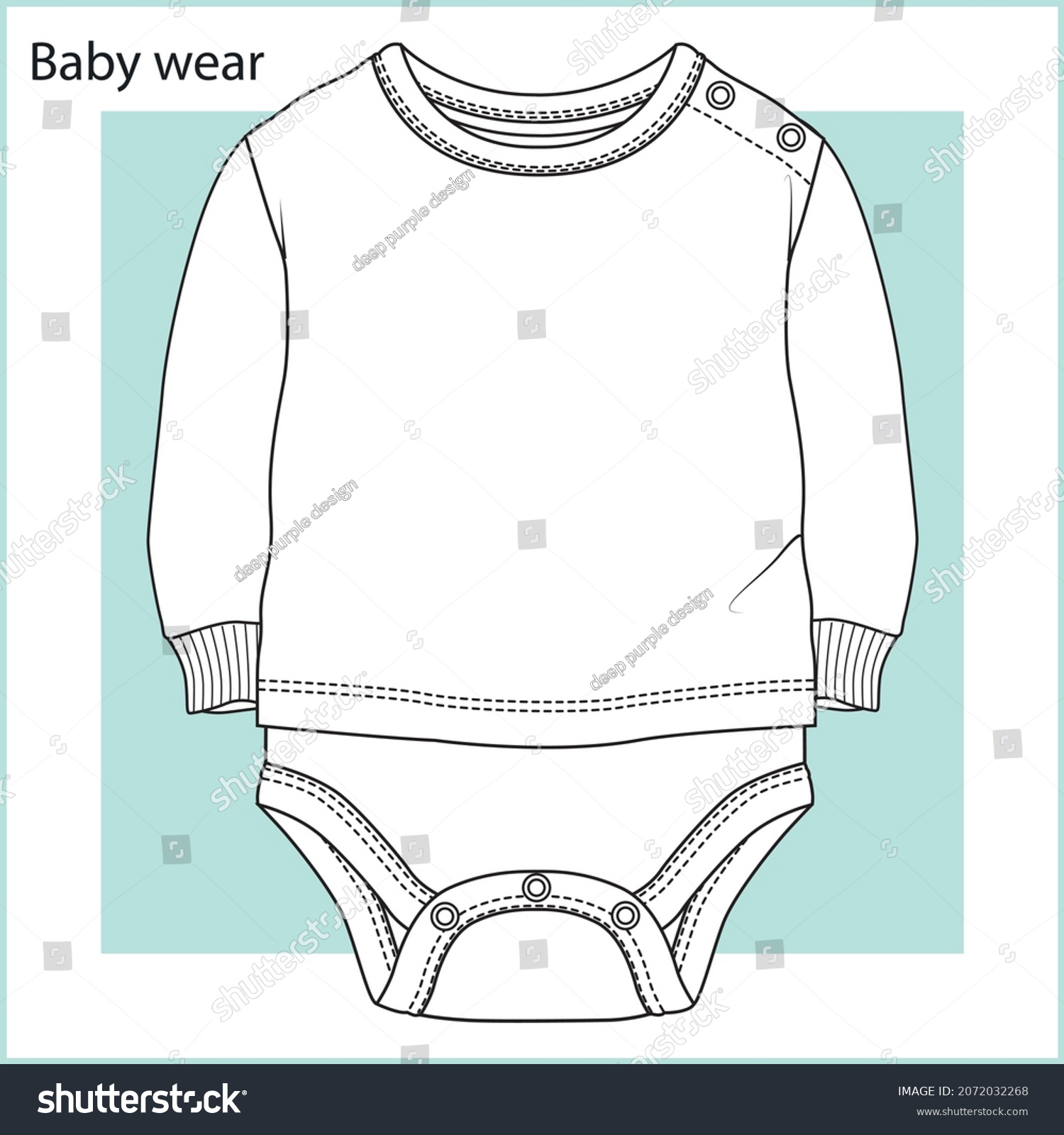 Baby Clothing Vector Flat Sketch Baby Stock Vector (Royalty Free ...