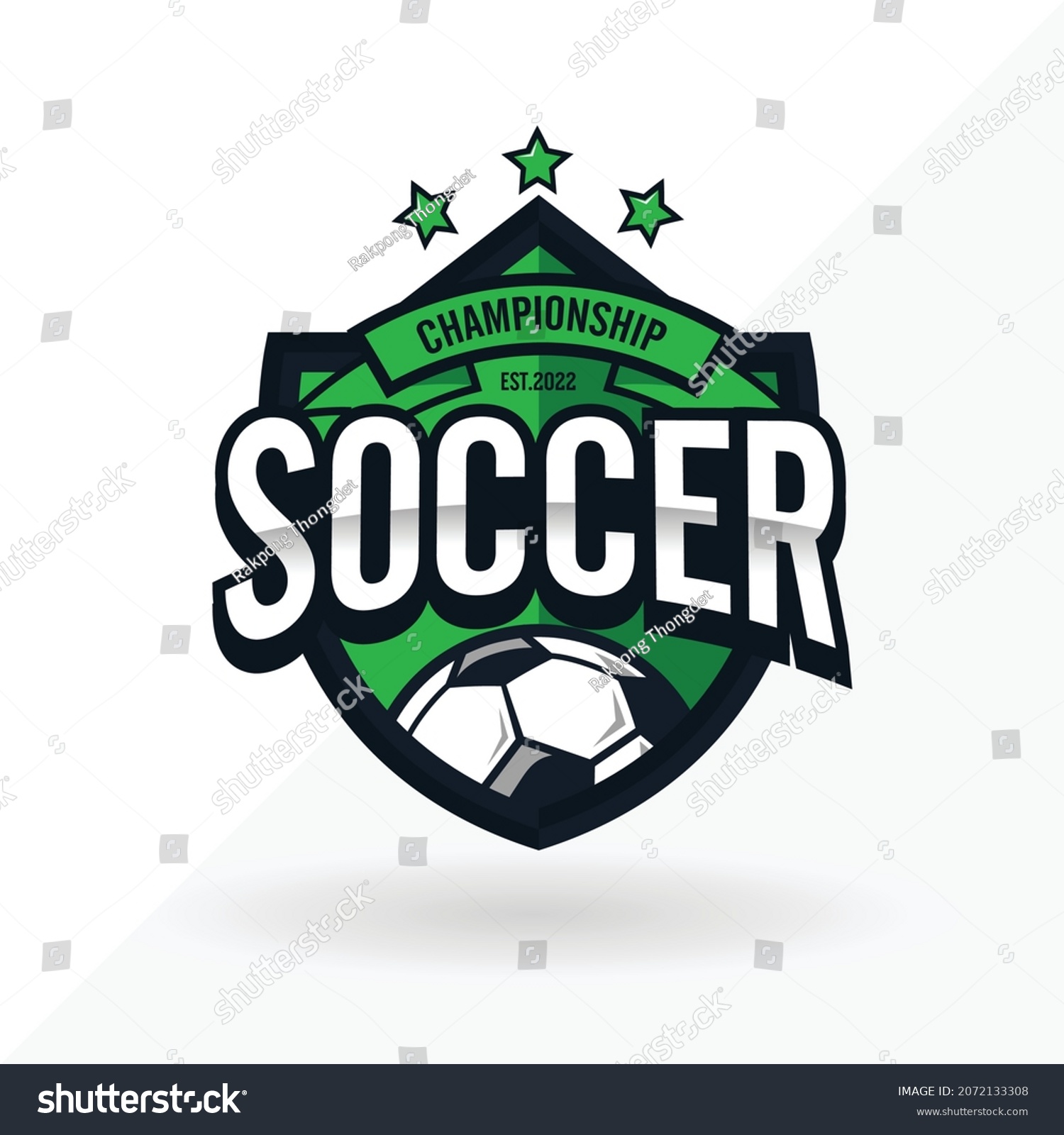 Soccer Football Badge Logo Green Design Stock Vector (Royalty Free ...