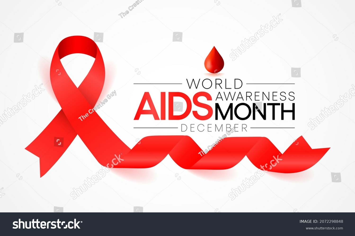 Aids Awareness Month Observed Every Year Stock Vector (Royalty Free