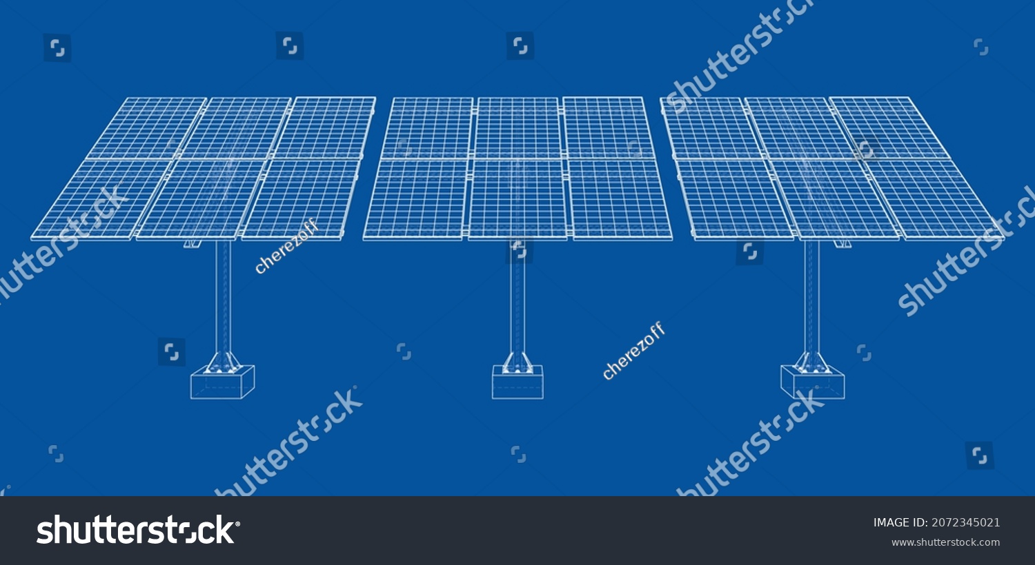 Solar Panel Concept Vector Rendering 3d Stock Vector (Royalty Free