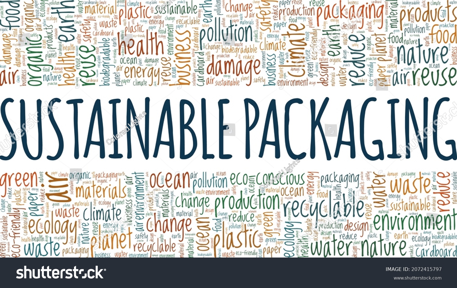 Sustainable Packaging Vector Illustration Word Cloud: เวกเตอร์สต็อก ...